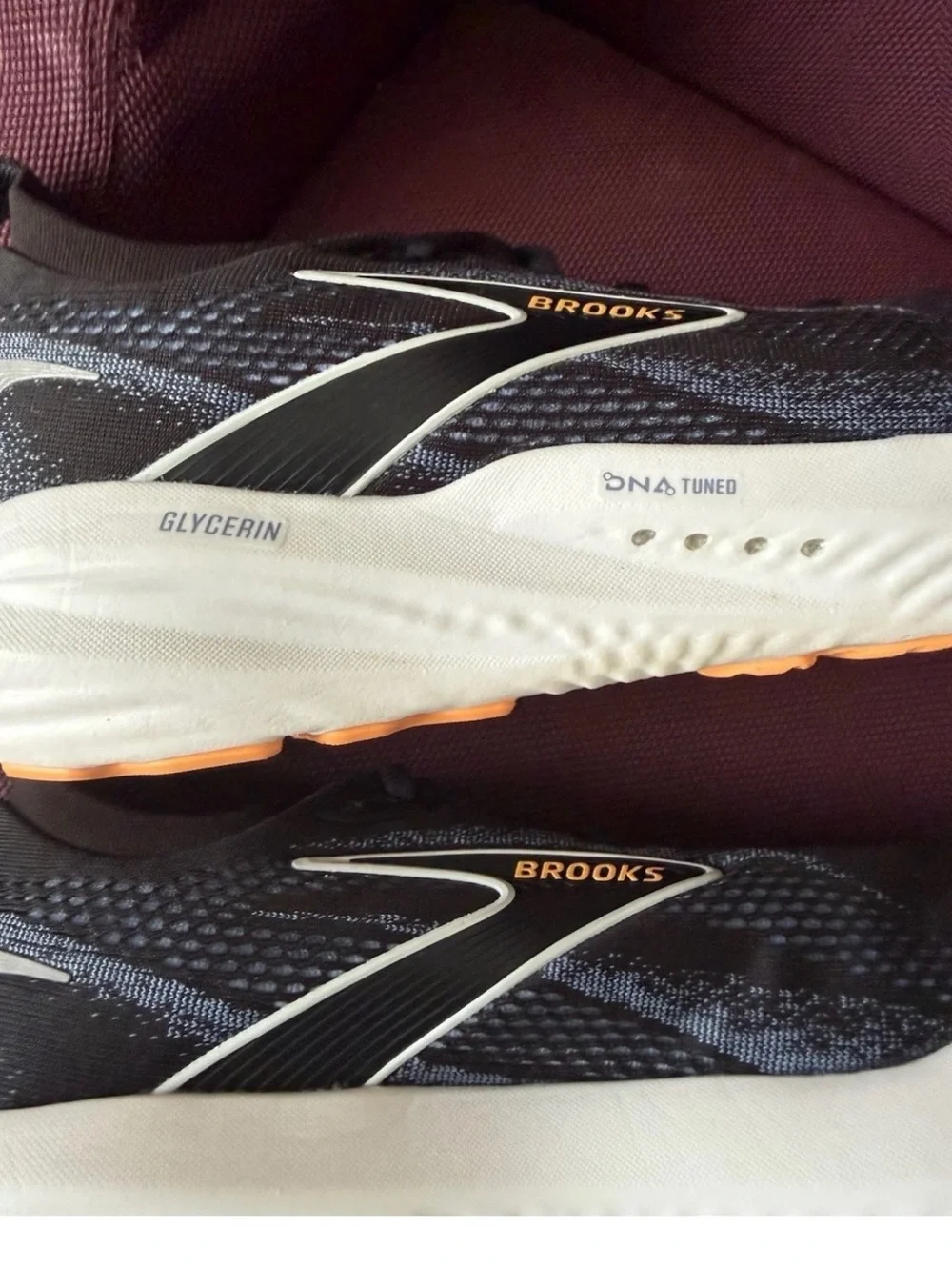 Brooks Black Running Shoes with Cream Midsole and Yellow Logo